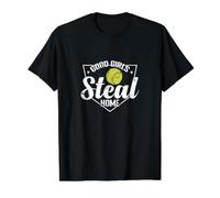 Las Chicas Buenas roban softbol en casa Camiseta gráfica económica, Hombre, Negro, XL
