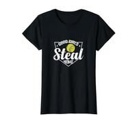 Las Chicas Buenas roban softbol en casa Camiseta gráfica económica, Mujer, Negro, XS