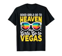 Las Chicas Buenas Van al Cielo Las Chicas Malas Van a Las Vegas Juego Divertido Camiseta