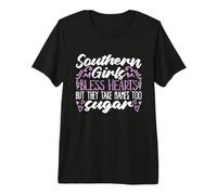Las Chicas del Sur bendigan Corazones Pero música Country Southern Belle Camiseta Premium