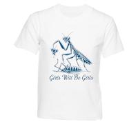 Las Chicas Siempre Serán Chicas Mantis Religiosa Divertida Camiseta Niños Camiseta Cuello Redondo Blanca para Niño Niña T-Shirt Kids White Crewneck tee For Boy Girl
