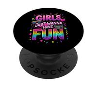 Las Chicas Solo Quieren divertirse Retro 80s PopSockets PopGrip Adhesivo