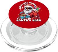 Las Chicas Solo Quieren el Saco de Papá Noel Divertidas y traviesas Mujeres navideñas PopSockets PopGrip para MagSafe