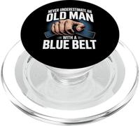 Las Citas de BJJ Nunca subestiman a un Anciano con cinturón Azul PopSockets PopGrip para MagSafe