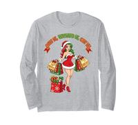 Las Compras navideñas lo vieron quería, lo tenía Manga Larga