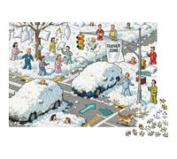 Las consecuencias de la Lucha contra la Almohada en Toda la Ciudad Puzzle De Madera Impermeable Puzzles De 1000 Piezas para Adultos Colorido Rompecabezas Juegos Educativos