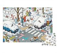 Las consecuencias de la Lucha contra la Almohada en Toda la Ciudad Puzzle De Madera Impermeable Puzzles De 1000 Piezas Regalos para Adultos Colorido Rompecabezas Decoración del Hogar