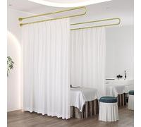 Las Cortinas divisorias en Forma de U se utilizan para Proteger la privacidad y Dividir Espacios. Este Juego de Cortinas divisorias Incluye una Barra para Cortina de Ducha y una Cortina tran