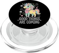 Las Cosas Buenas están por Venir, Lindas Princesas Unicornios en Colores Pastel para niñas PopSockets PopGrip para MagSafe