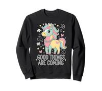 Las Cosas Buenas están por Venir, Lindas Princesas Unicornios en Colores Pastel para niñas Sudadera