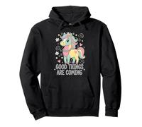 Las Cosas Buenas están por Venir, Lindas Princesas Unicornios en Colores Pastel para niñas Sudadera con Capucha