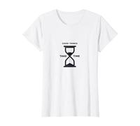 Las Cosas Buenas Toman Tiempo Reloj de Arena Inspirador Camiseta, Mujer, Blanco, 3XL