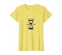 Las Cosas Buenas Toman Tiempo Reloj de Arena Inspirador Camiseta, Mujer, Limón, M