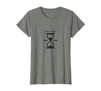 Las Cosas Buenas Toman Tiempo Reloj de Arena Inspirador Camiseta, Mujer, Verde Militar Jaspeado, XXL