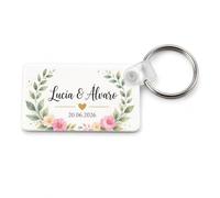 LAS COSAS QUE IMPORTAN Llavero Personalizado con Foto, Nombre o Logo, Anilla Metálica y Reverso también Personalizable, Regalo para Bodas, Comuniones, Parejas, Cumpleaños y Empresas (RECTANGULO)