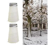 Las cubiertas protectoras para plantas de invierno hechas de malla y tela proporcionan protección contra heladas y animales, con un diseño que permite una instalación fácil y segura (2 piezas)