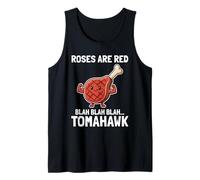Las Divertidas Rosas de Filete Tomahawk Son Carne de músculo de Juego de Palabras Rojas Camiseta sin Mangas