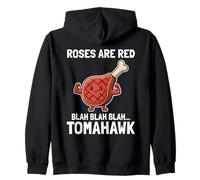 Las Divertidas Rosas de Filete Tomahawk Son Carne de músculo de Juego de Palabras Rojas Sudadera con Capucha