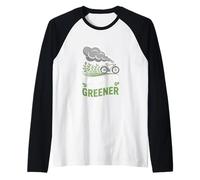 Las dos ruedas son siempre más ecológicas para desplazarse en bicicleta Camiseta Manga Raglan