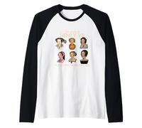 Las Esposas de Enrique VIII Historical Women Print Camiseta Manga Raglan