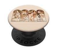 Las Estaciones de Alphonse Maria Mucha PopSockets PopGrip Adhesivo