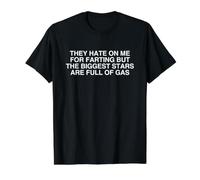 Las Estrellas más Grandes están llenas de Gas Funny Fart Meme Dad Joke Camiseta gráfica económica, Hombre, Negro, L