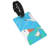 Las etiquetas de equipaje Happy White Goose Prints son ligeras, fáciles de usar y rápidas de identificar para maletas de viaje y bolsas de lona.