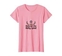 Las FDI defienden la Tierra Santa Apoyo Patriótico Israel Camiseta, Mujer, Rosado, S