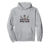Las FDI defienden la Tierra Santa Apoyo Patriótico Israel Sudadera con Capucha, Unisex para Adultos, Gris Jaspeado, L