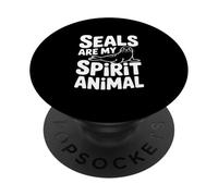 Las focas Son mi espíritu Animal Cool Seal Lover PopSockets PopGrip Adhesivo