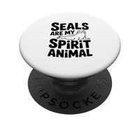 Las focas Son mi espíritu Animal Cool Seal Lover PopSockets PopGrip Adhesivo