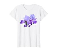 Las Formas más Hermosas de Splashacata de Iris Morado: Camiseta gráfica económica, Mujer, Blanco, L