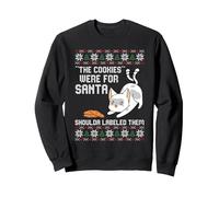 Las Galletas fueron para Santa Navidad Divertido Gato Gatito Amante Sudadera, Unisex para Adultos, Negro, XXL