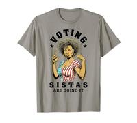 Las Hermanas Que votan lo están Haciendo, Graciosa Mujer Negra votante, Bandera de EE. UU. Camiseta