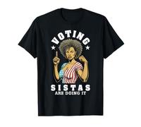 Las Hermanas Que votan lo están Haciendo, Graciosa Mujer Negra votante, Bandera de EE. UU. Camiseta