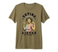 Las Hermanas Que votan lo están Haciendo, Graciosa Mujer Negra votante, Bandera de EE. UU. Camiseta Premium