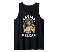 Las Hermanas Que votan lo están Haciendo, Graciosa Mujer Negra votante, Bandera de EE. UU. Camiseta sin Mangas