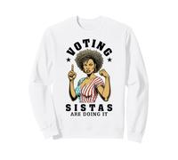 Las Hermanas Que votan lo están Haciendo, Graciosa Mujer Negra votante, Bandera de EE. UU. Sudadera