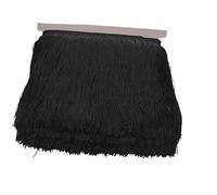 las hojas brillantes para la costura, Ribete de borla con flecos rayón negro 10-30 cm 10 metros