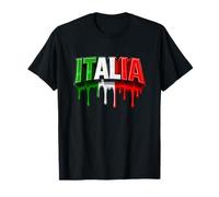 Las Letras patrióticas en Color de la Bandera Italiana Orgullosa de Italia se sienten como si gotearan Camiseta