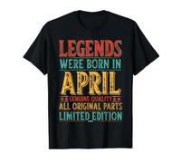 Las Leyendas de cumpleaños de Abril Nacieron en Abril Funny Husband Dad Camiseta gráfica económica, Hombre, Negro, L