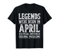 Las Leyendas de cumpleaños de Abril Nacieron en Abril Funny Husband Dad Camiseta gráfica económica, Hombre, Negro, M