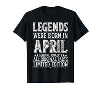 Las Leyendas de cumpleaños de Abril Nacieron en Abril Funny Husband Dad Camiseta gráfica económica, Hombre, Negro, M