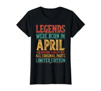 Las Leyendas de cumpleaños de Abril Nacieron en Abril Funny Husband Dad Camiseta gráfica económica, Mujer, Negro, M