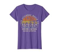 Las Leyendas Nacen En 1966 60 Años Cumpleaños Hombre Regalo Camiseta, Mujer, Morado Jaspeado, 3XL