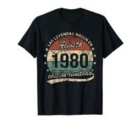 Las Leyendas Nacen En Agosto 1980 Hombre o Mujer Retro Camiseta