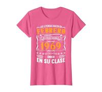 Las Leyendas Nacen en febrero de 1969 - Vintage Retro 2022 Camiseta, Mujer, Rosa Jaspeado, S