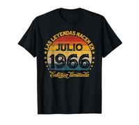 Las Leyendas Nacen En Julio 1966 54 años Cumpleaños Camiseta, Hombre, Negro, L