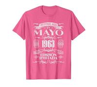 Las Leyendas Nacen en Mayo de 1963-61 Años Cumpleaños Camiseta, Hombre, Rosa Jaspeado, 3XL