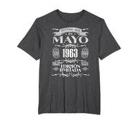 Las Leyendas Nacen en Mayo de 1963-61 Años Cumpleaños Camiseta, Hombre Tallas Grandes, Jaspeado Oscuro, 4X Alto